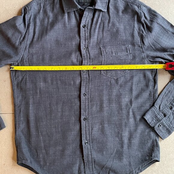 Luxury Rails Men's Wyatt Shirt in Black Chambray Cotton-Size Small - Picture 9 of 13